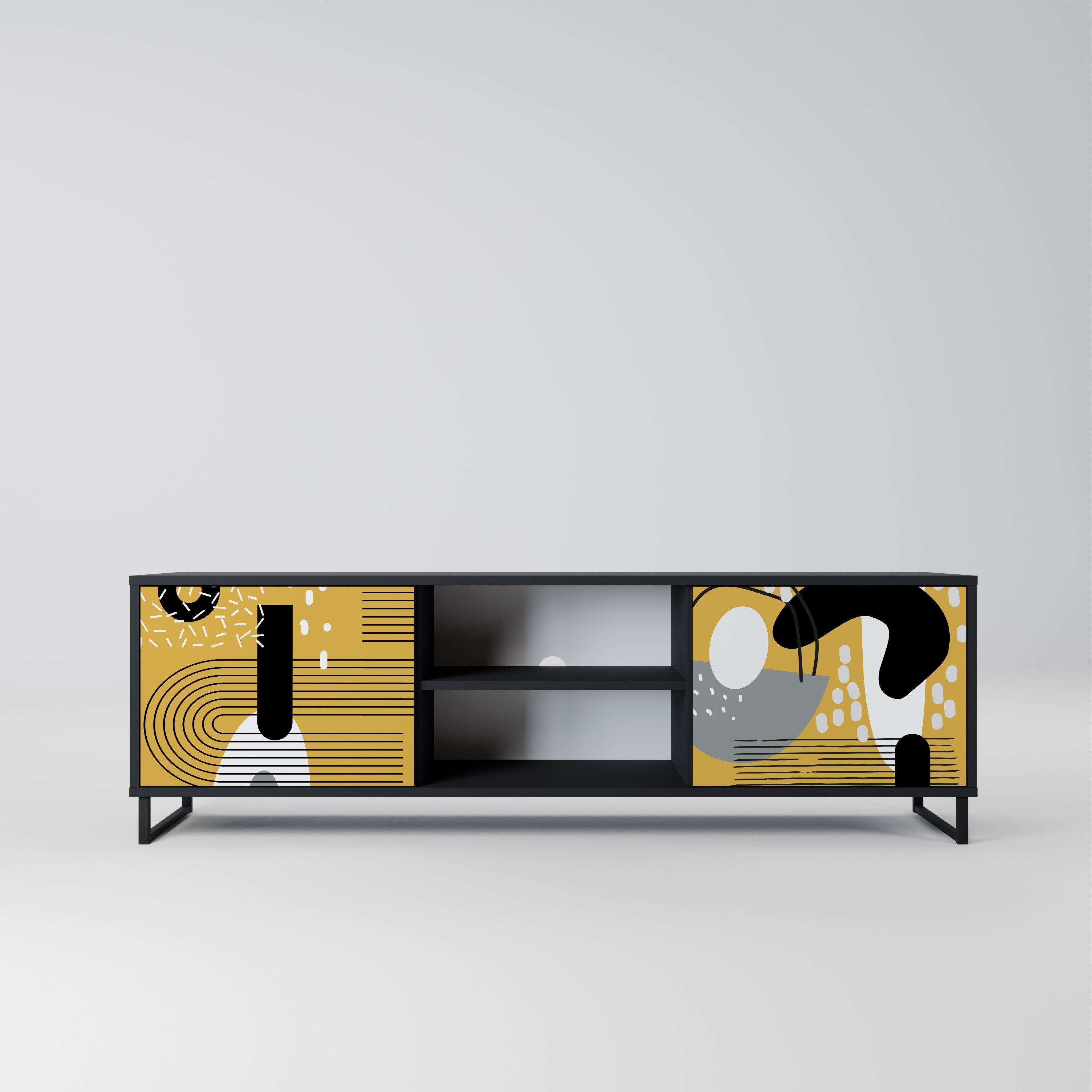 Meuble TV 2 portes SHAPESHIFT SYMPHONY finition noire