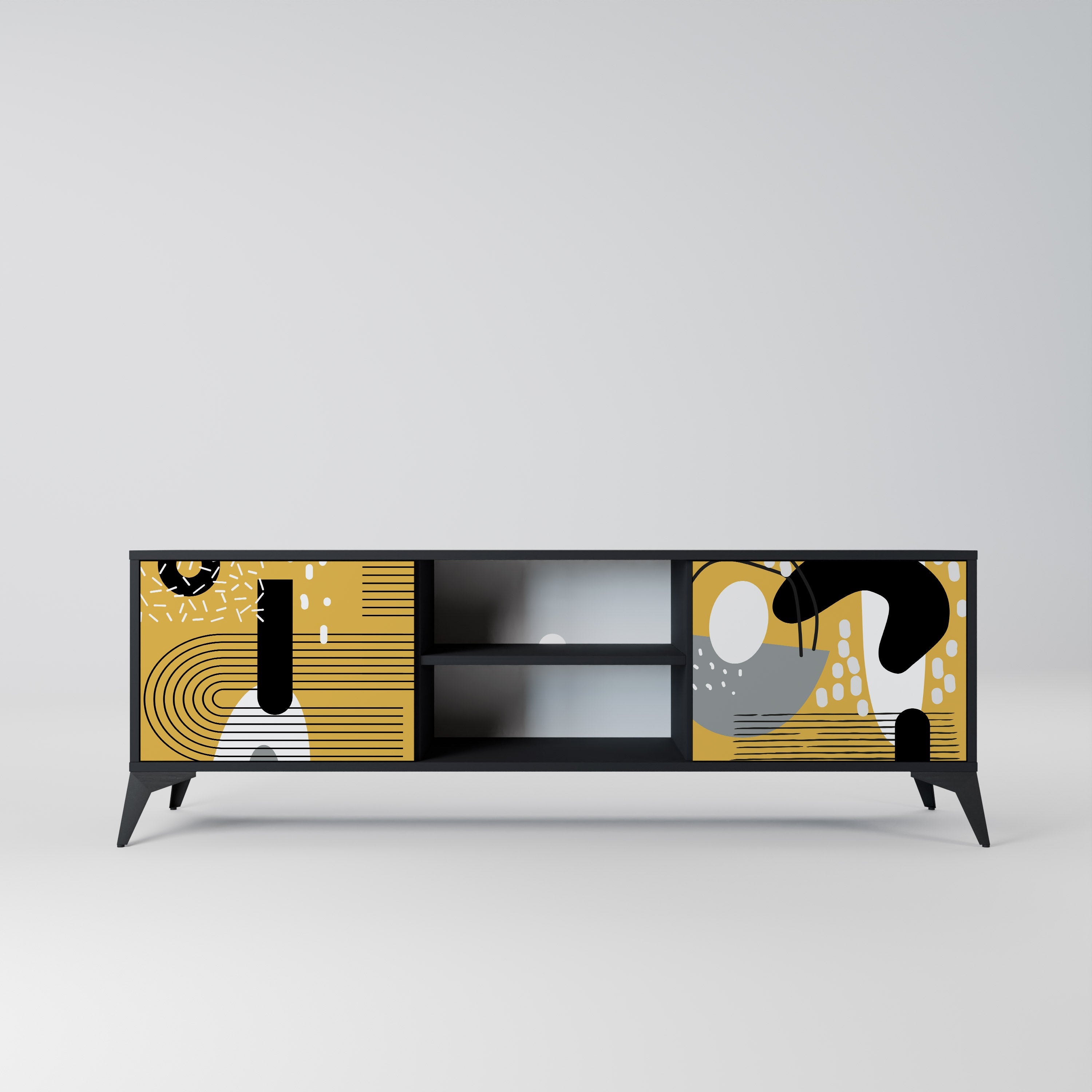 Meuble TV 2 portes SHAPESHIFT SYMPHONY finition noire