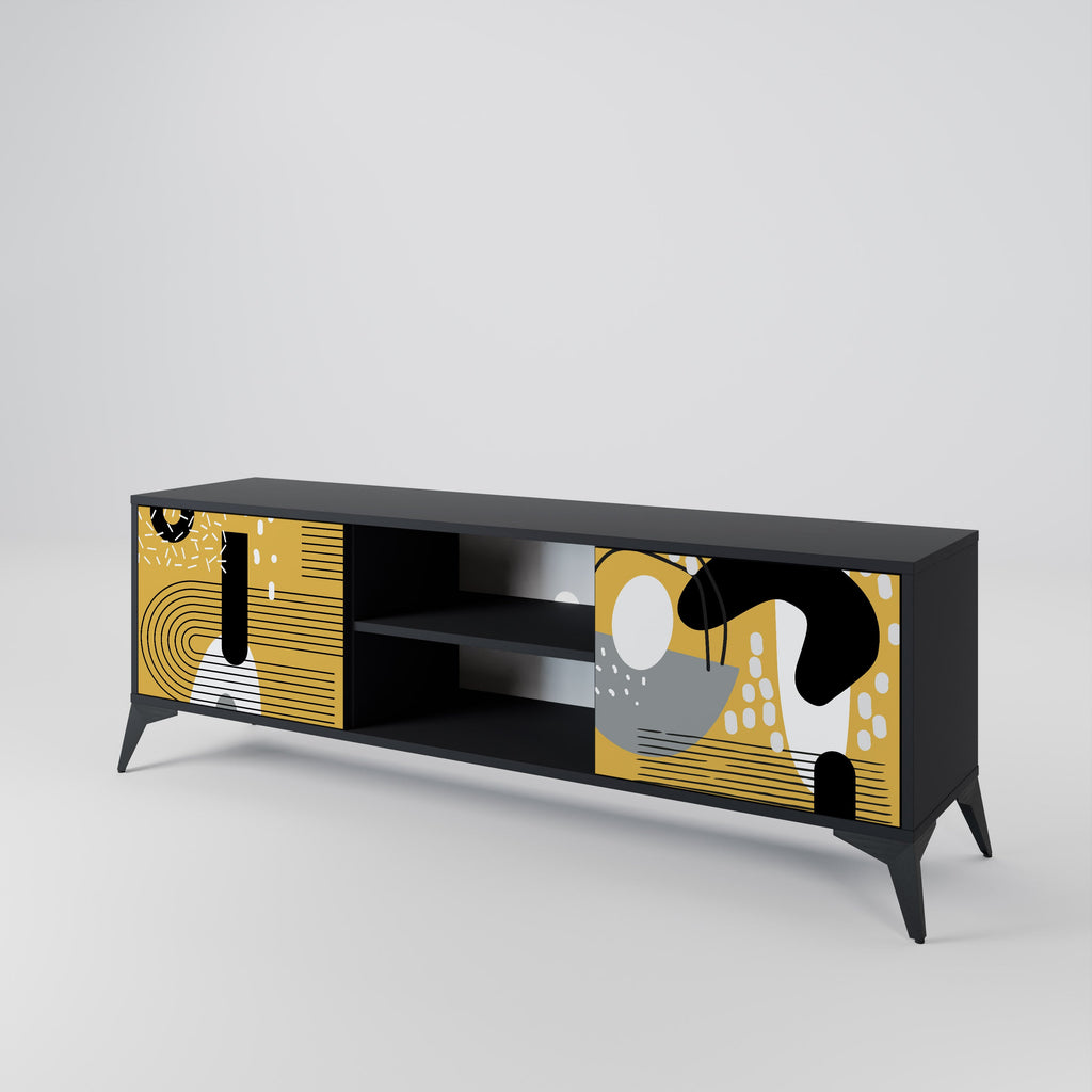 Meuble TV 2 portes SHAPESHIFT SYMPHONY finition noire