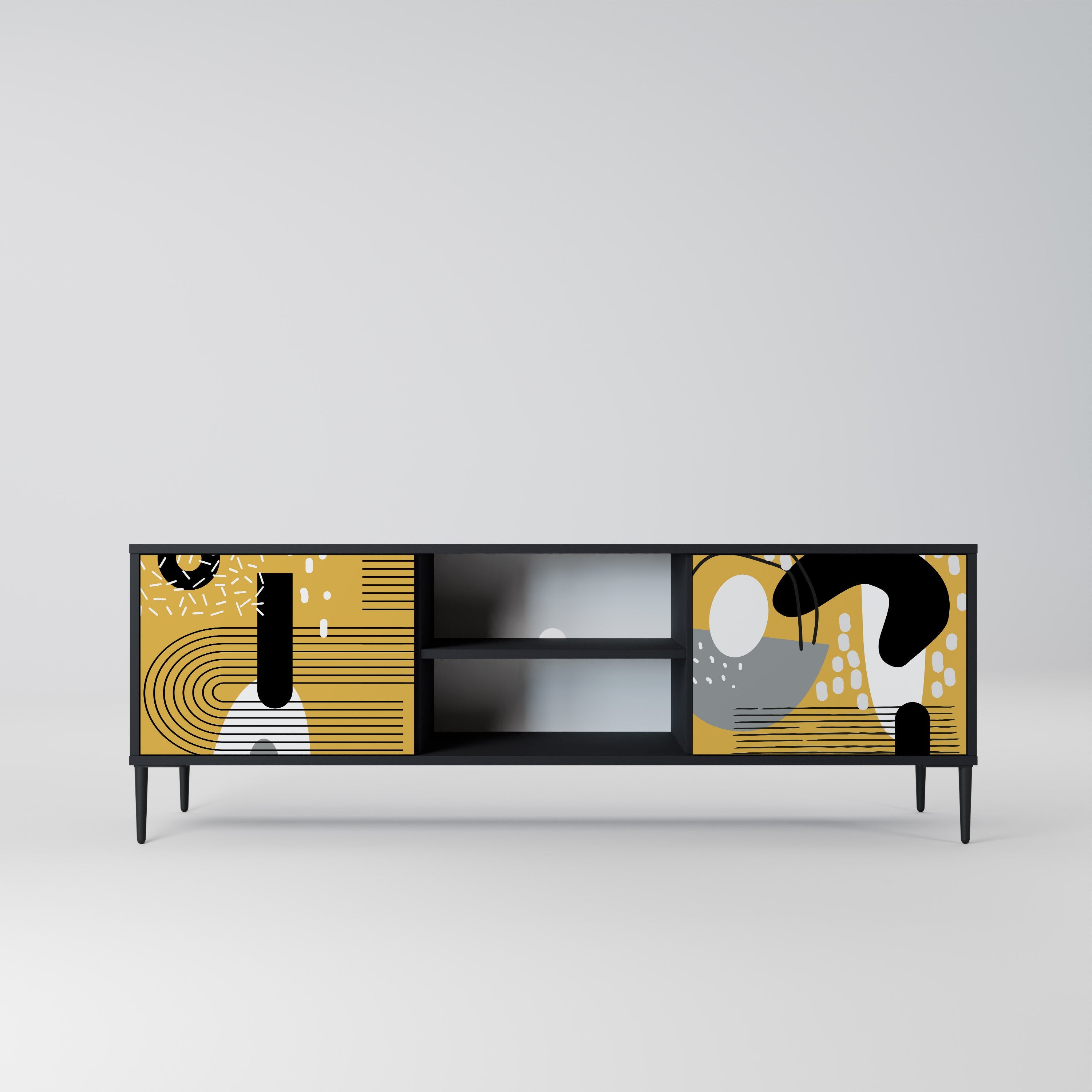 Meuble TV 2 portes SHAPESHIFT SYMPHONY finition noire