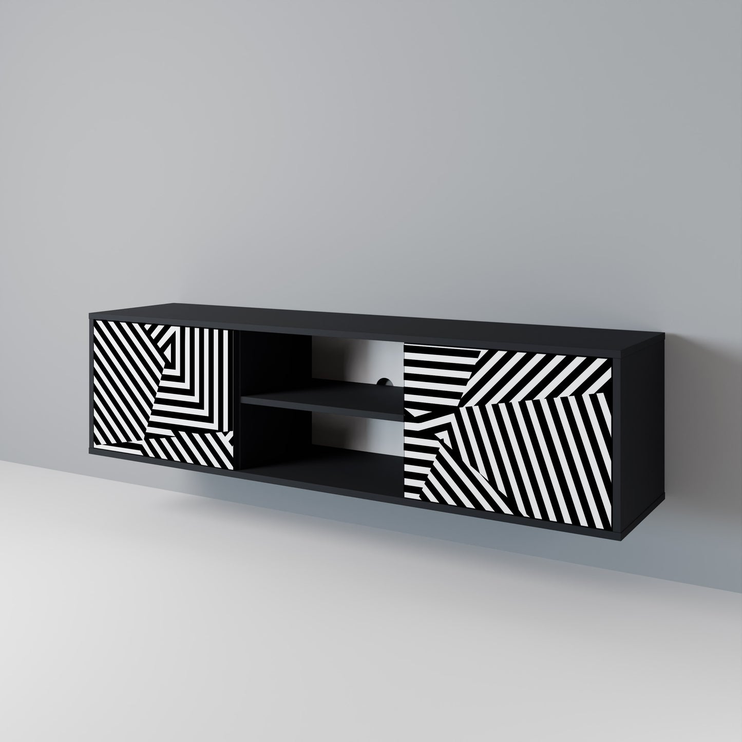 ILLUSIONARY LATTICE 2-Door TV Cabinet