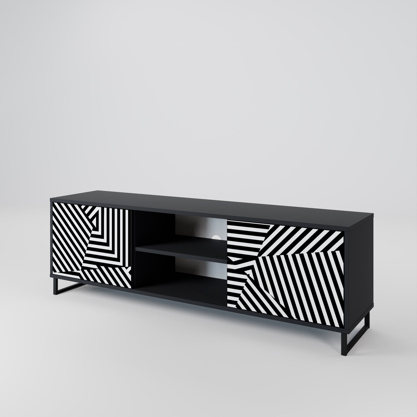 ILLUSIONARY LATTICE 2-Door TV Cabinet