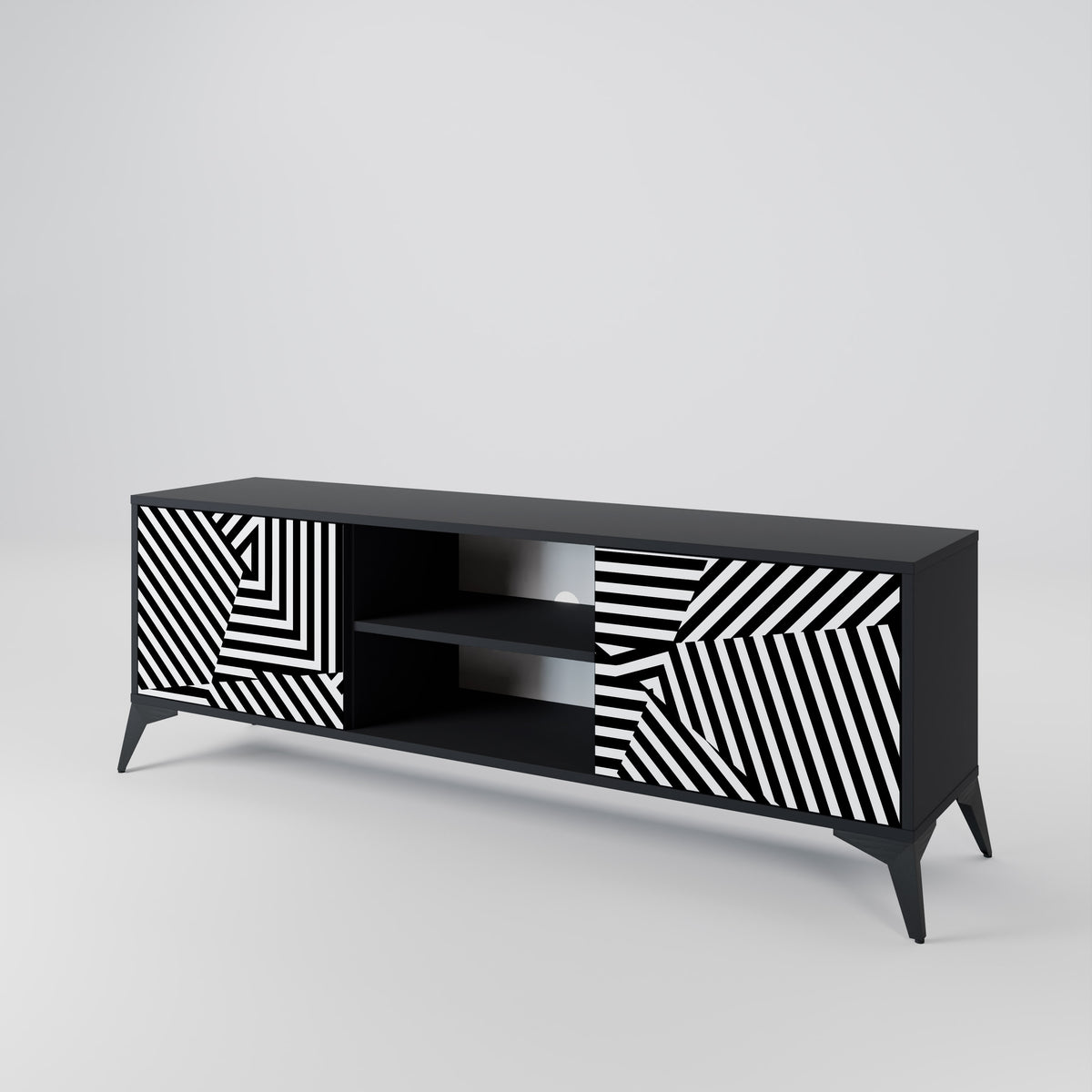 ILLUSIONARY LATTICE 2-Door TV Cabinet