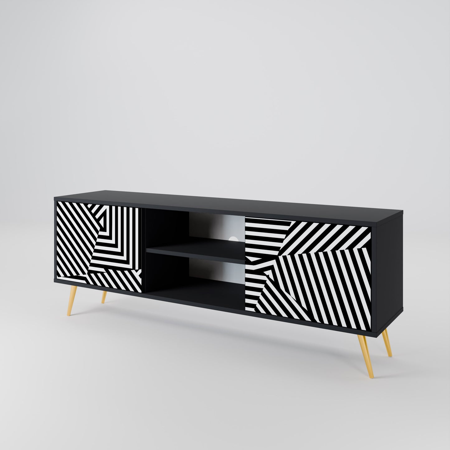 ILLUSIONARY LATTICE 2-Door TV Cabinet
