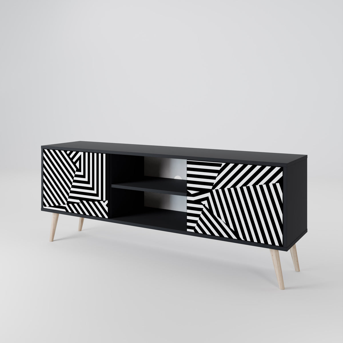 ILLUSIONARY LATTICE 2-Door TV Cabinet