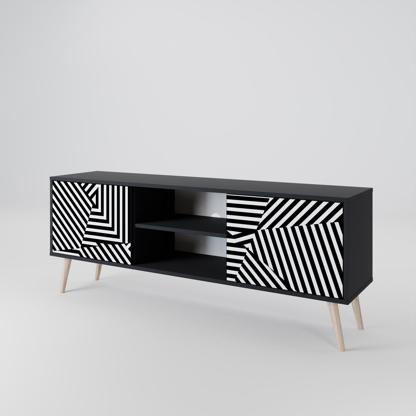 ILLUSIONARY LATTICE 2-Door TV Cabinet