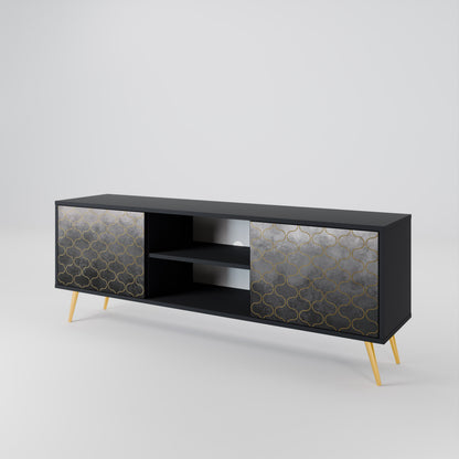 TESSELATED GRAYISH 2-Door TV Cabinet