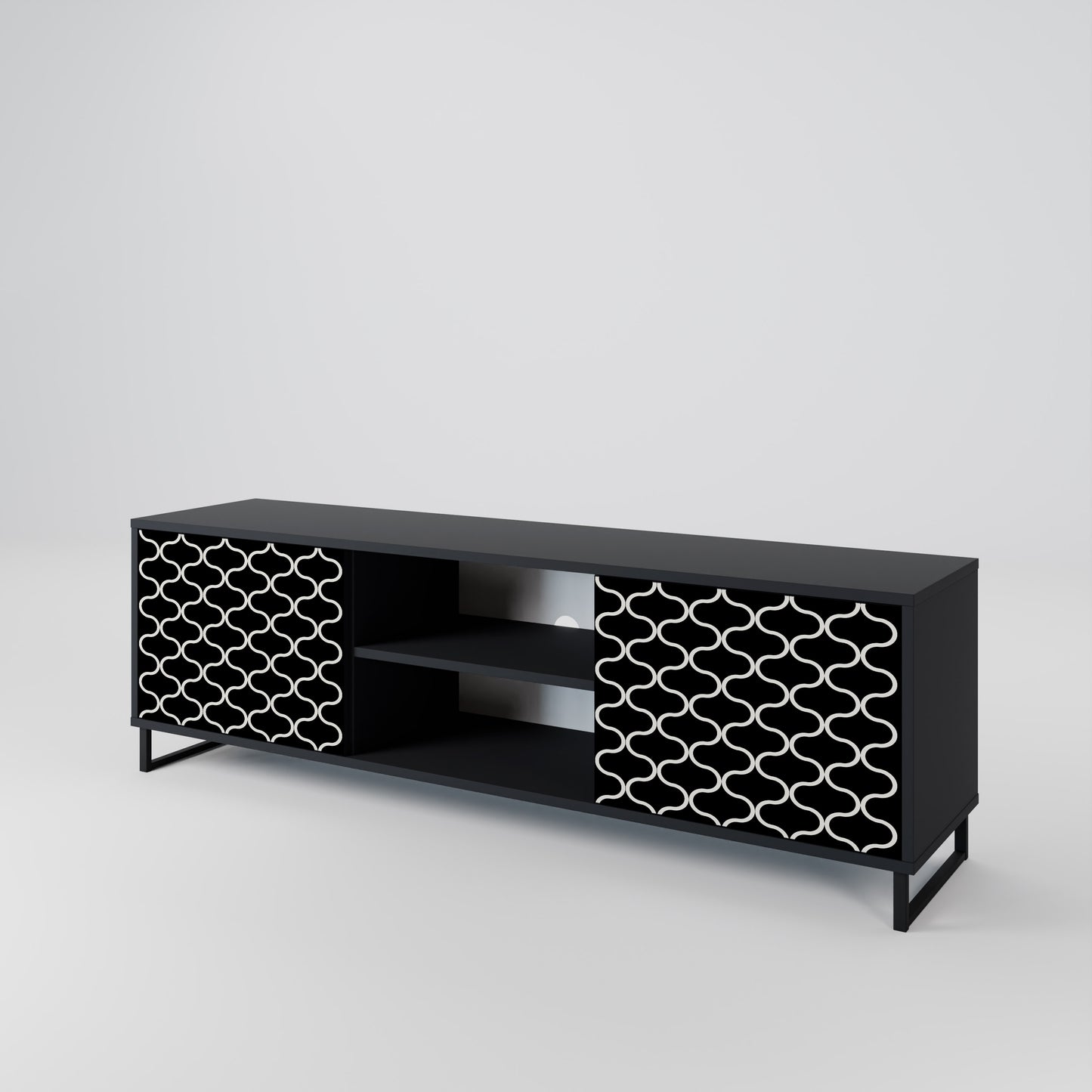 TESSELATED BLACKNESS 2-Door TV Cabinet