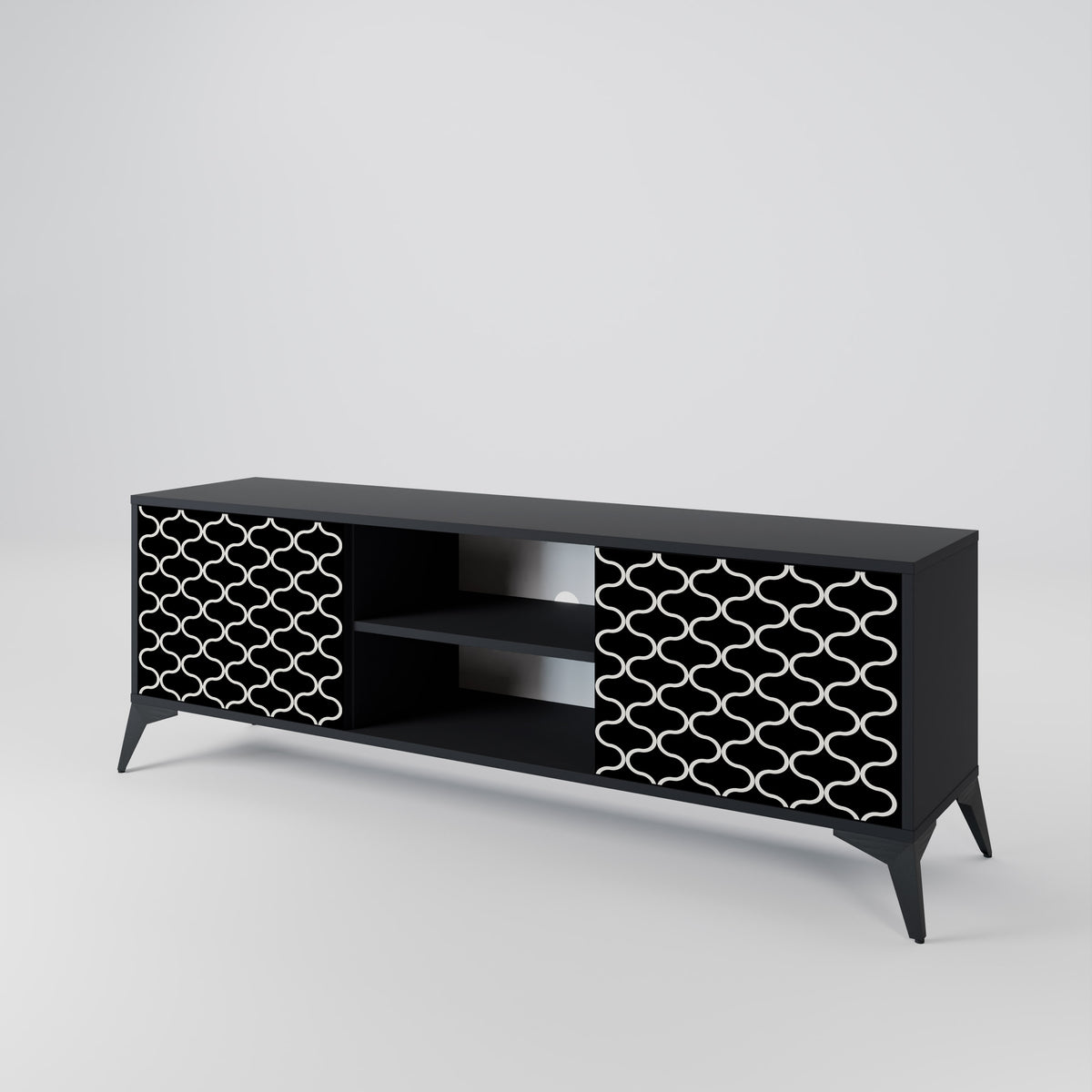 TESSELATED BLACKNESS 2-Door TV Cabinet