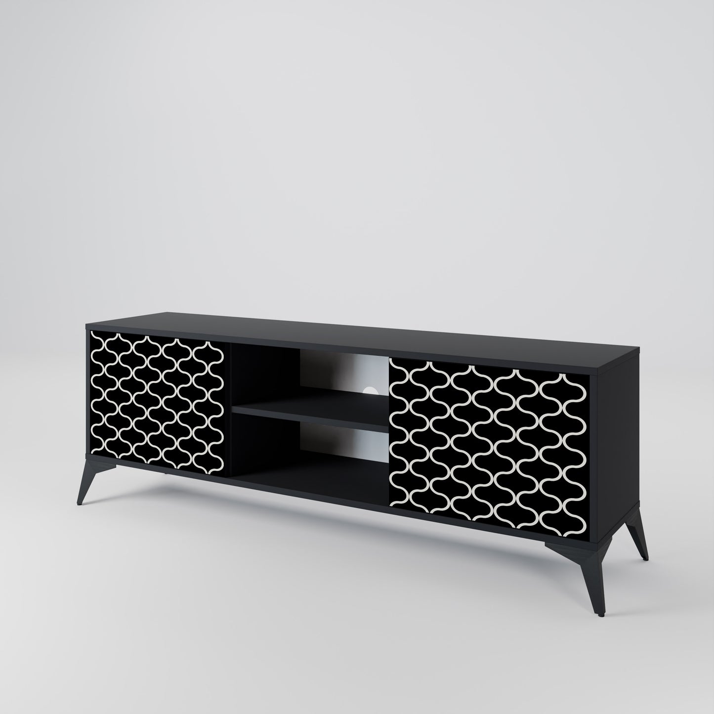TESSELATED BLACKNESS 2-Door TV Cabinet