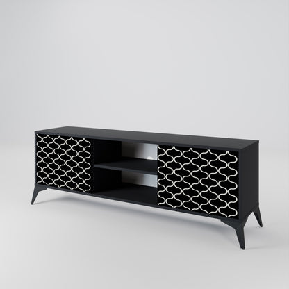 TESSELATED BLACKNESS 2-Door TV Cabinet