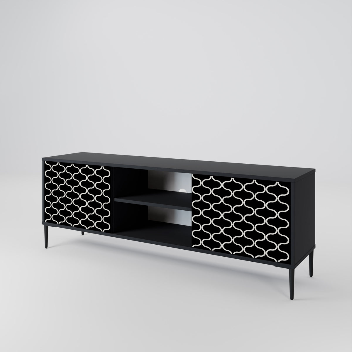 TESSELATED BLACKNESS 2-Door TV Cabinet