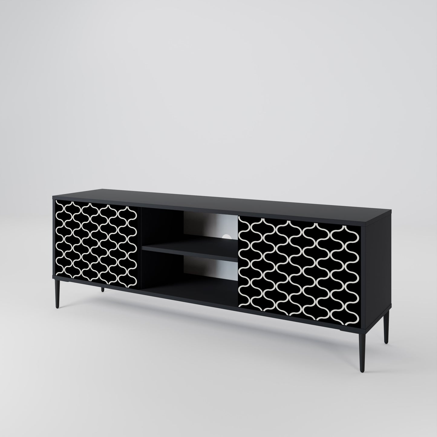 TESSELATED BLACKNESS 2-Door TV Cabinet