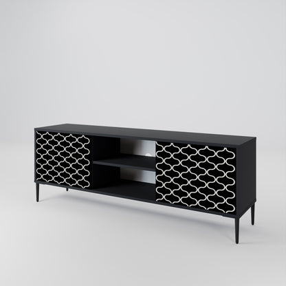 TESSELATED BLACKNESS 2-Door TV Cabinet