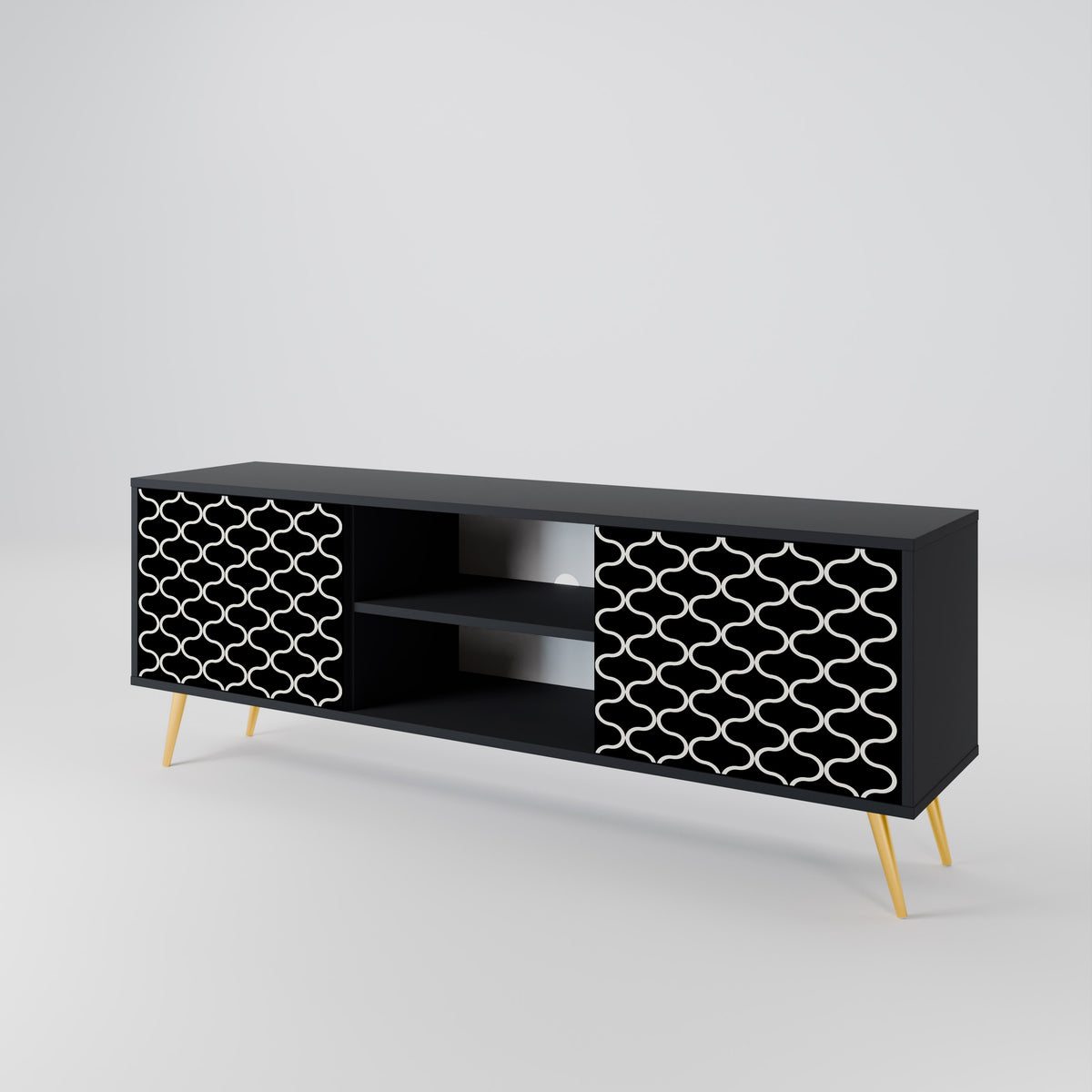 TESSELATED BLACKNESS 2-Door TV Cabinet