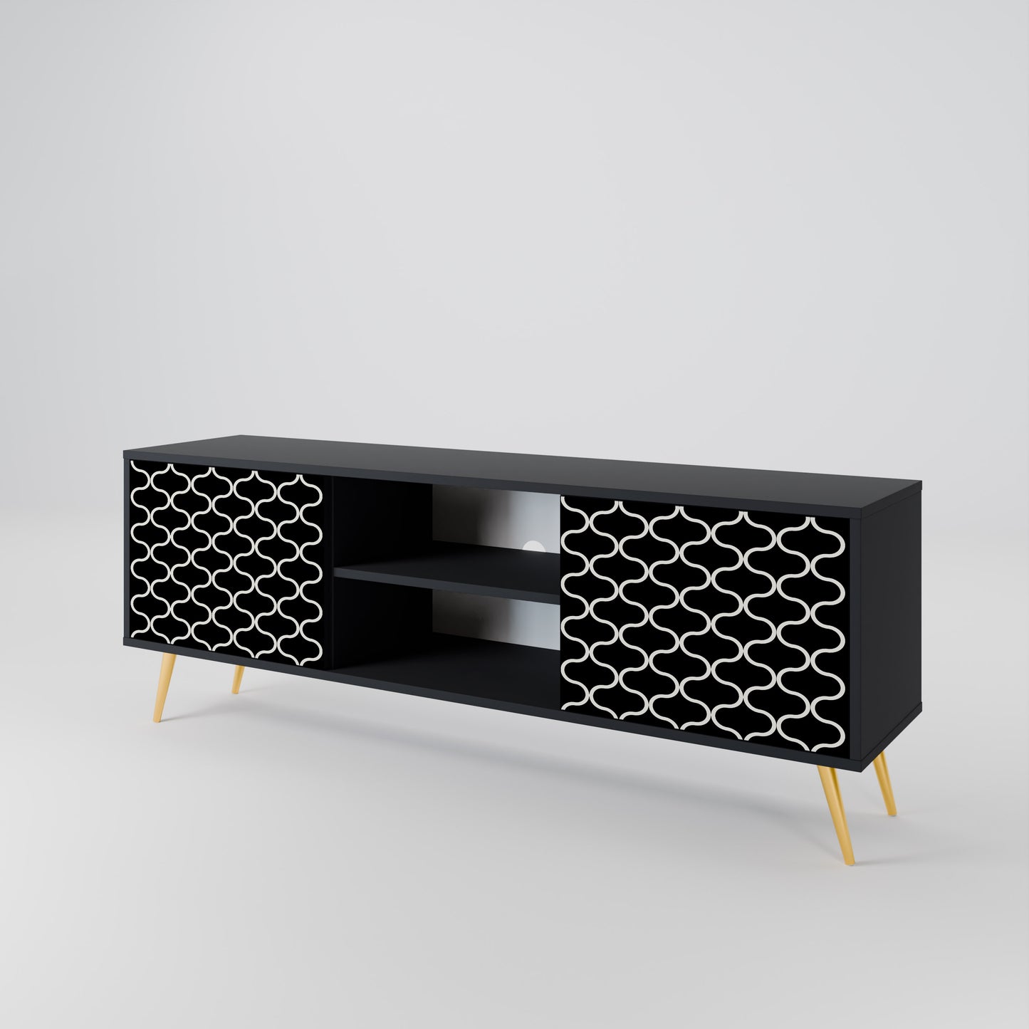 TESSELATED BLACKNESS 2-Door TV Cabinet