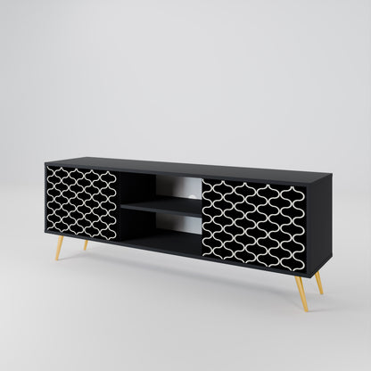 TESSELATED BLACKNESS 2-Door TV Cabinet