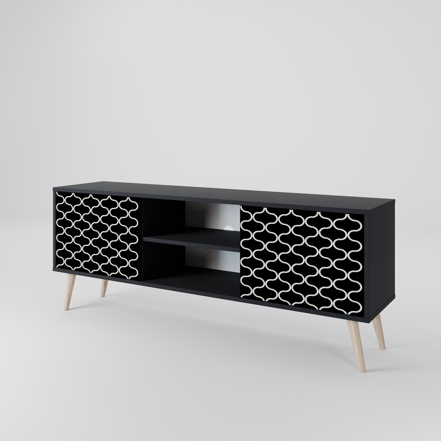TESSELATED BLACKNESS 2-Door TV Cabinet
