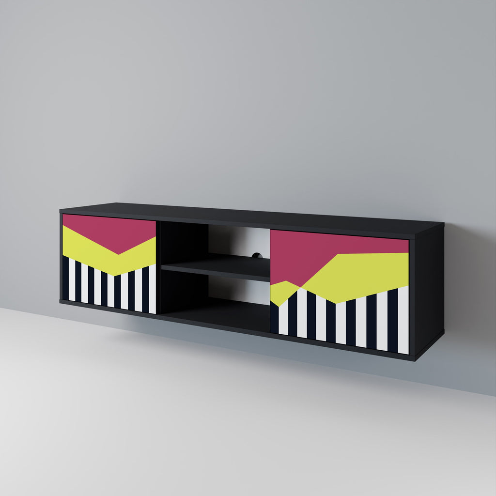 Meuble TV 2 portes PIANO FANTASY finition noire