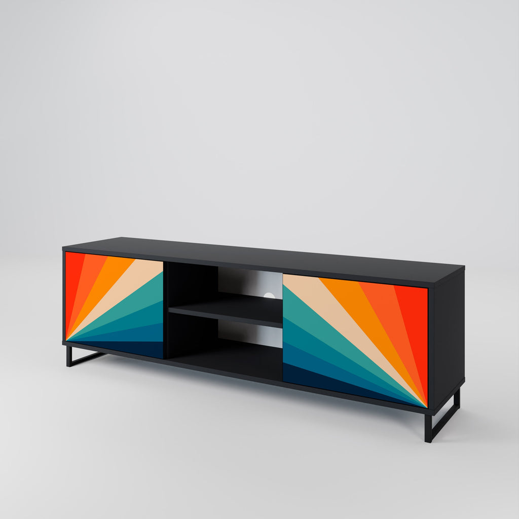 Meuble TV 2 portes PRISM CONCUSSION finition noire