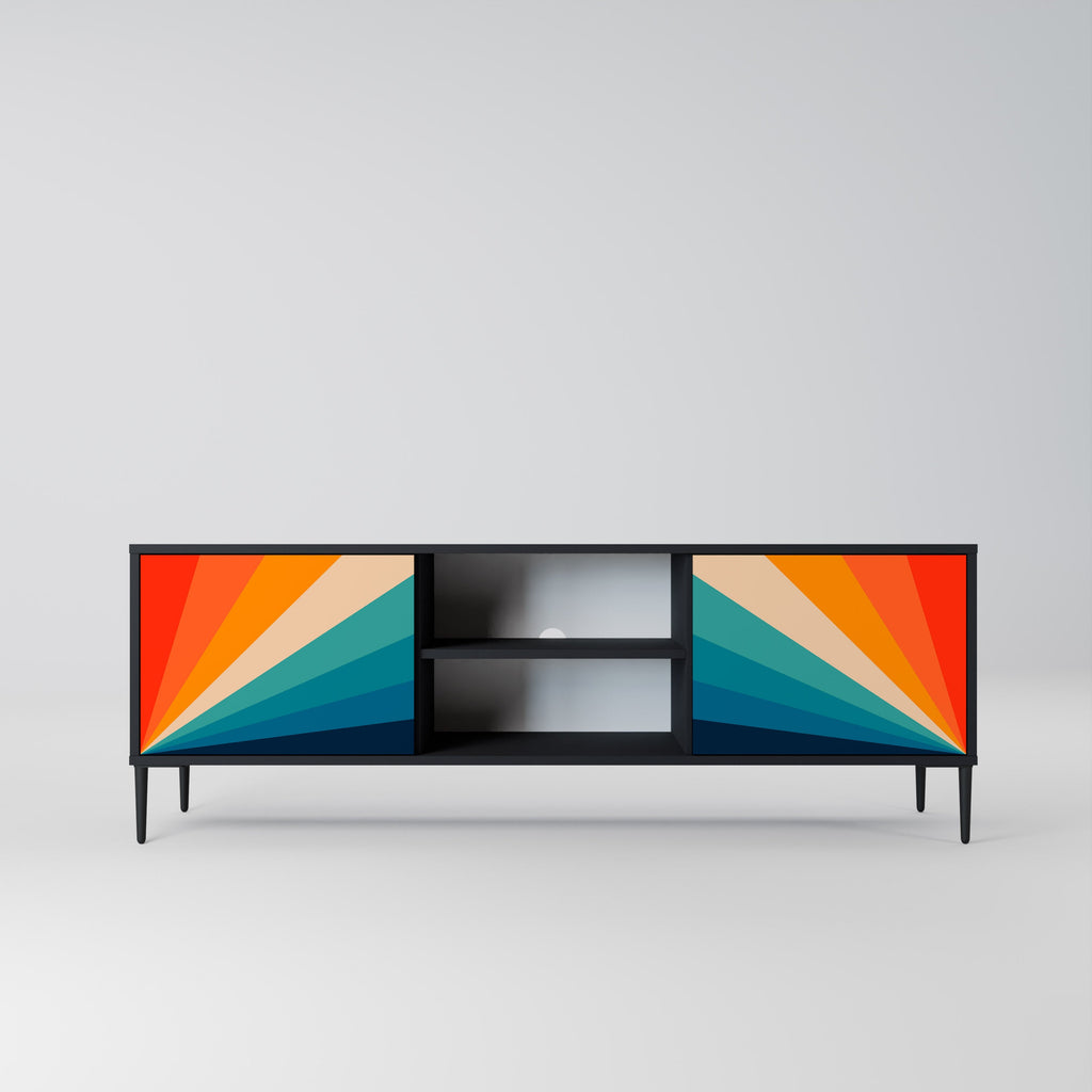 Meuble TV 2 portes PRISM CONCUSSION finition noire