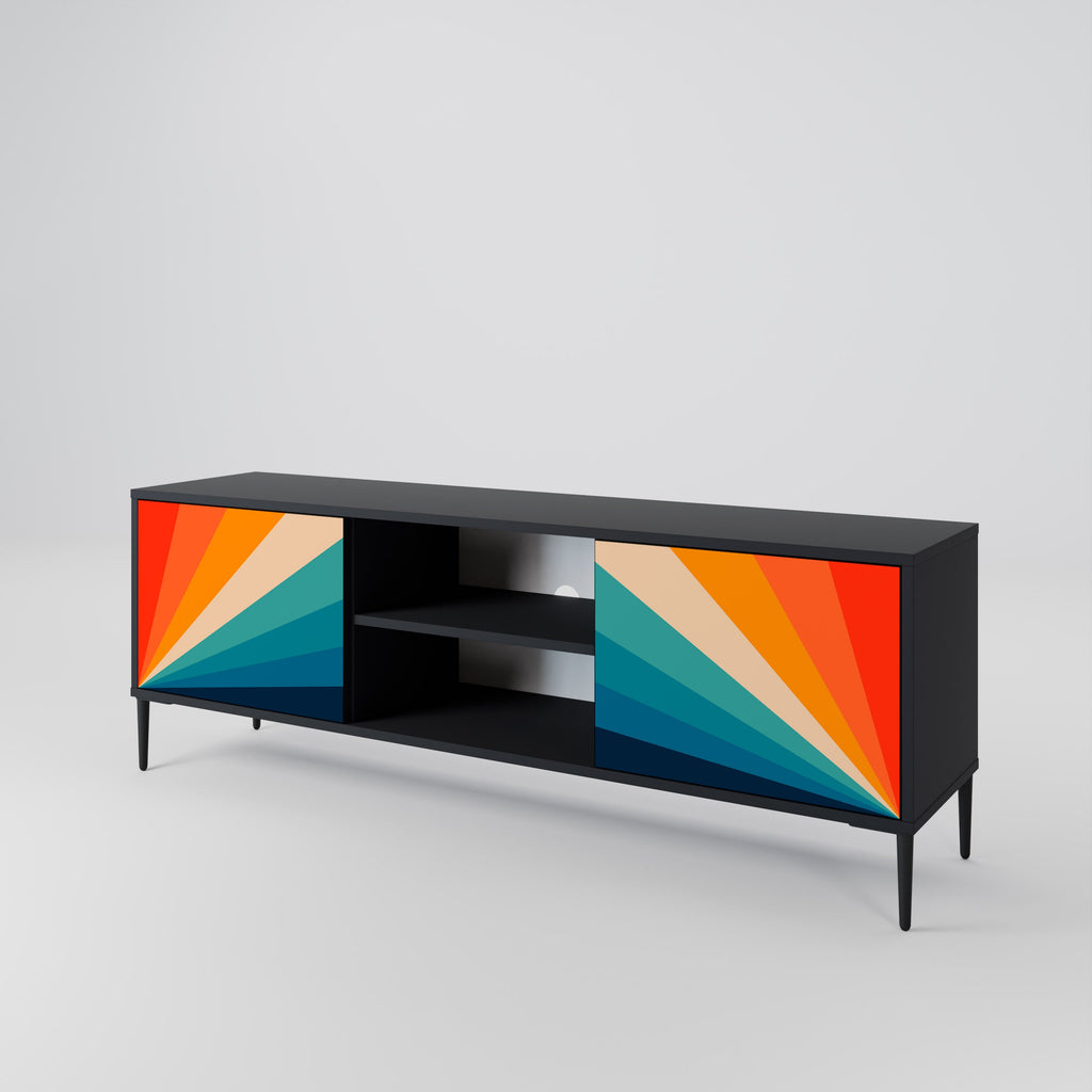 Meuble TV 2 portes PRISM CONCUSSION finition noire