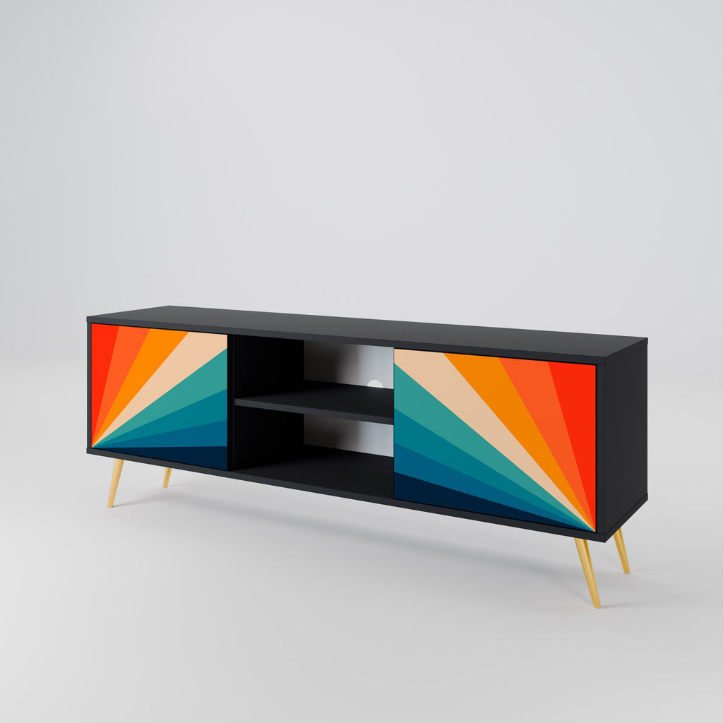 Meuble TV 2 portes PRISM CONCUSSION finition noire