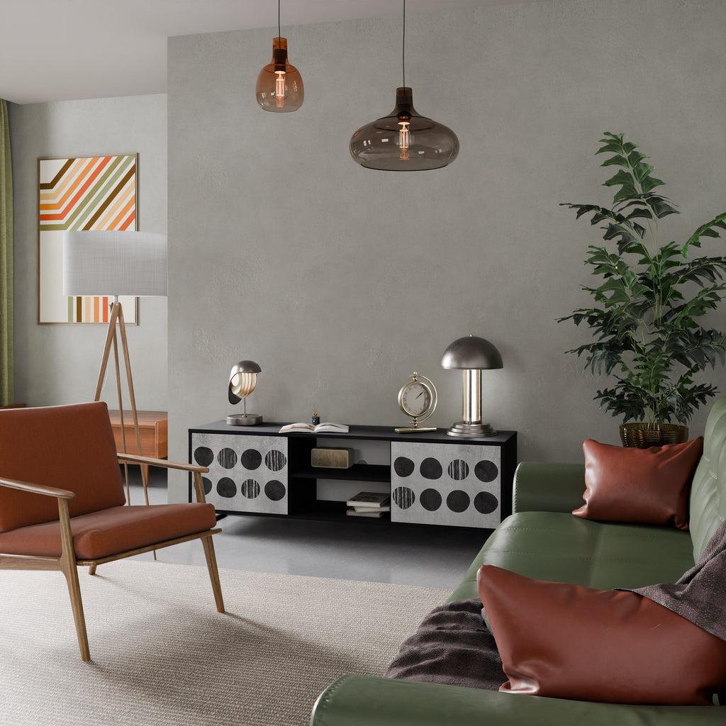 Meuble TV 2 portes GHOSTLY GRADIENTS finition noire