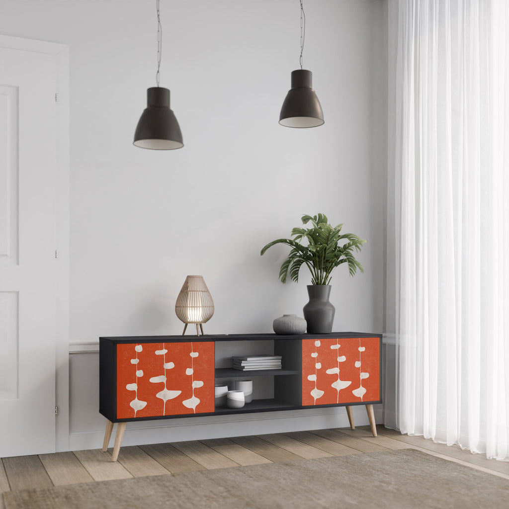 Meuble TV 2 portes COURAGE MOLD finition noire