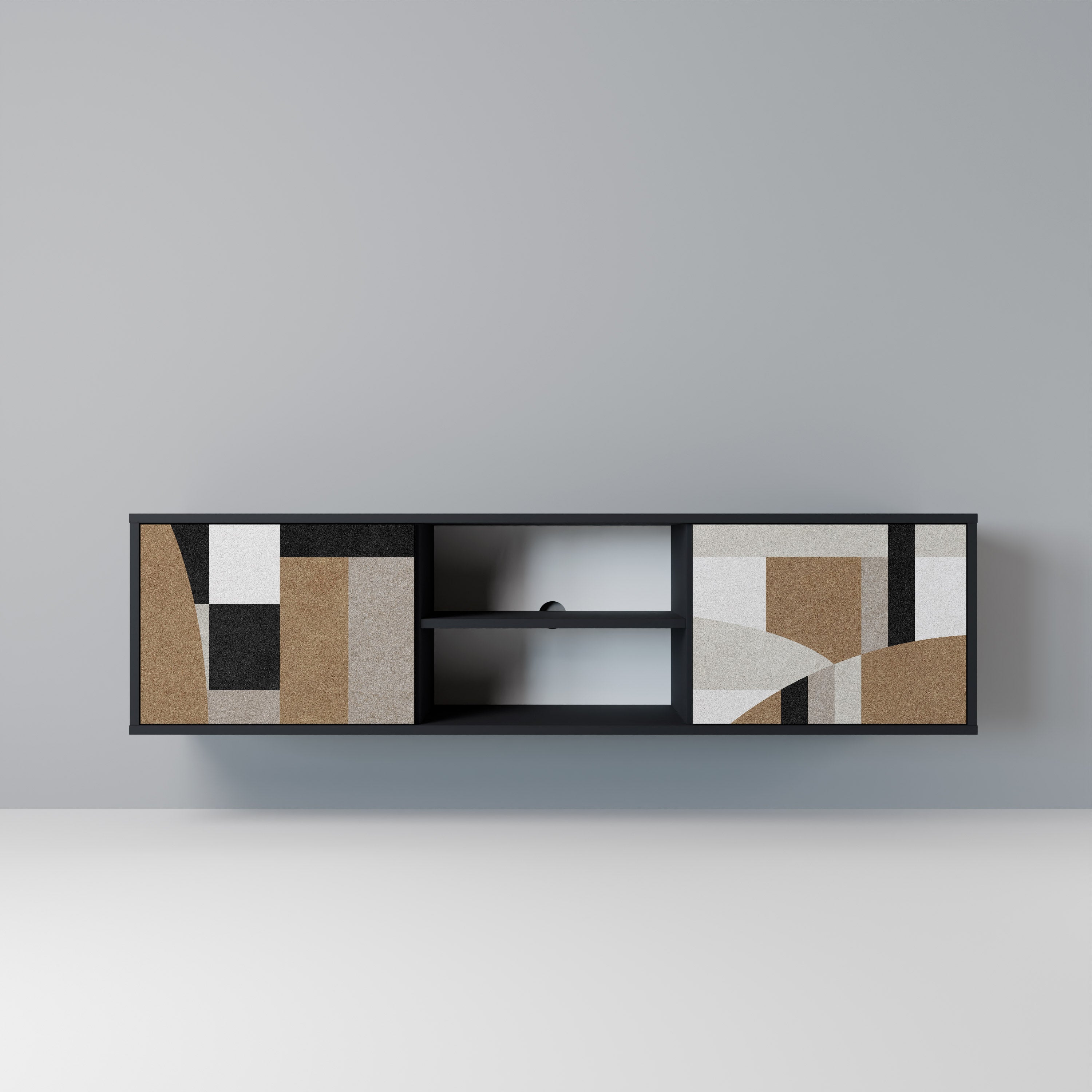 Meuble TV 2 portes DELICATE MEMENTO finition noire