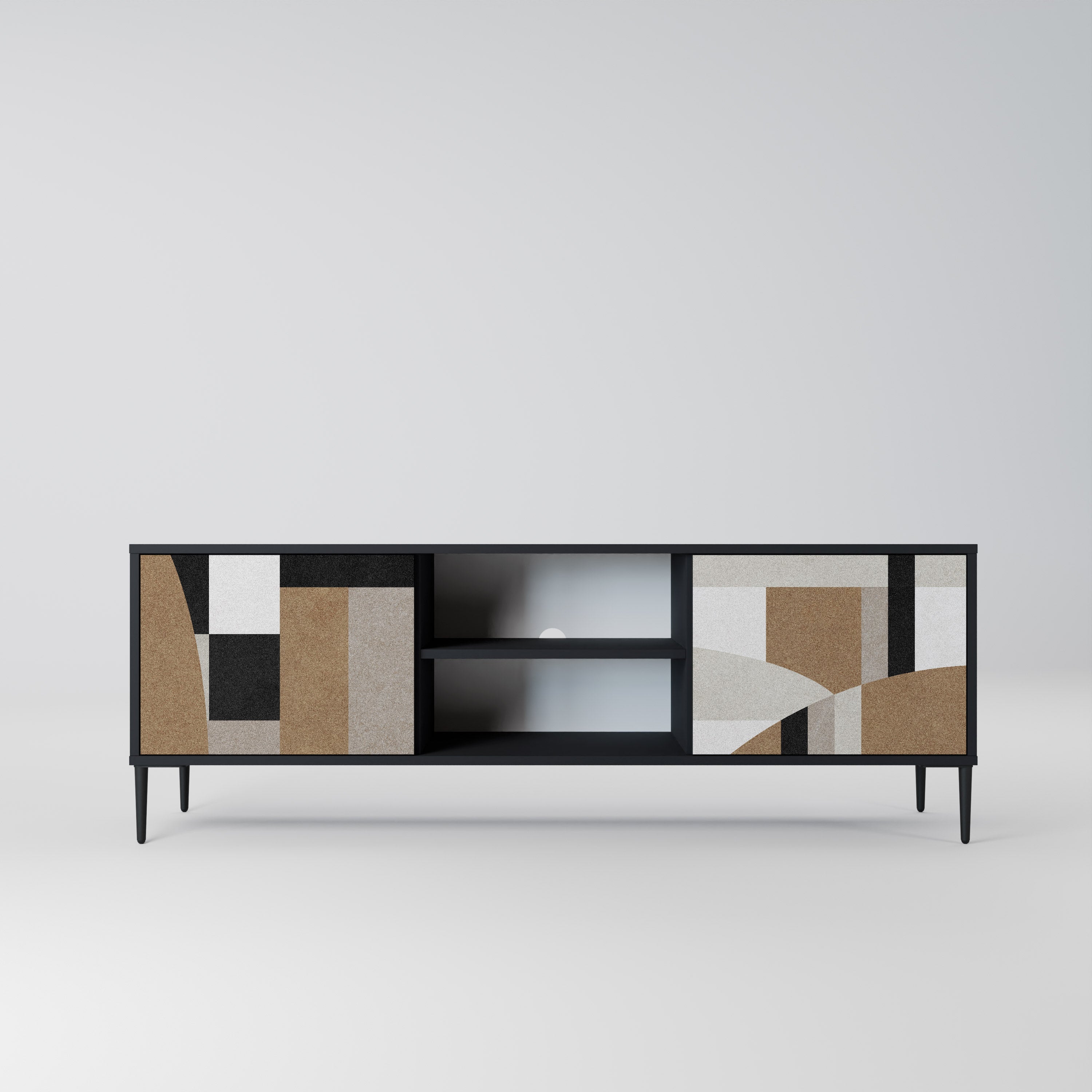 Meuble TV 2 portes DELICATE MEMENTO finition noire