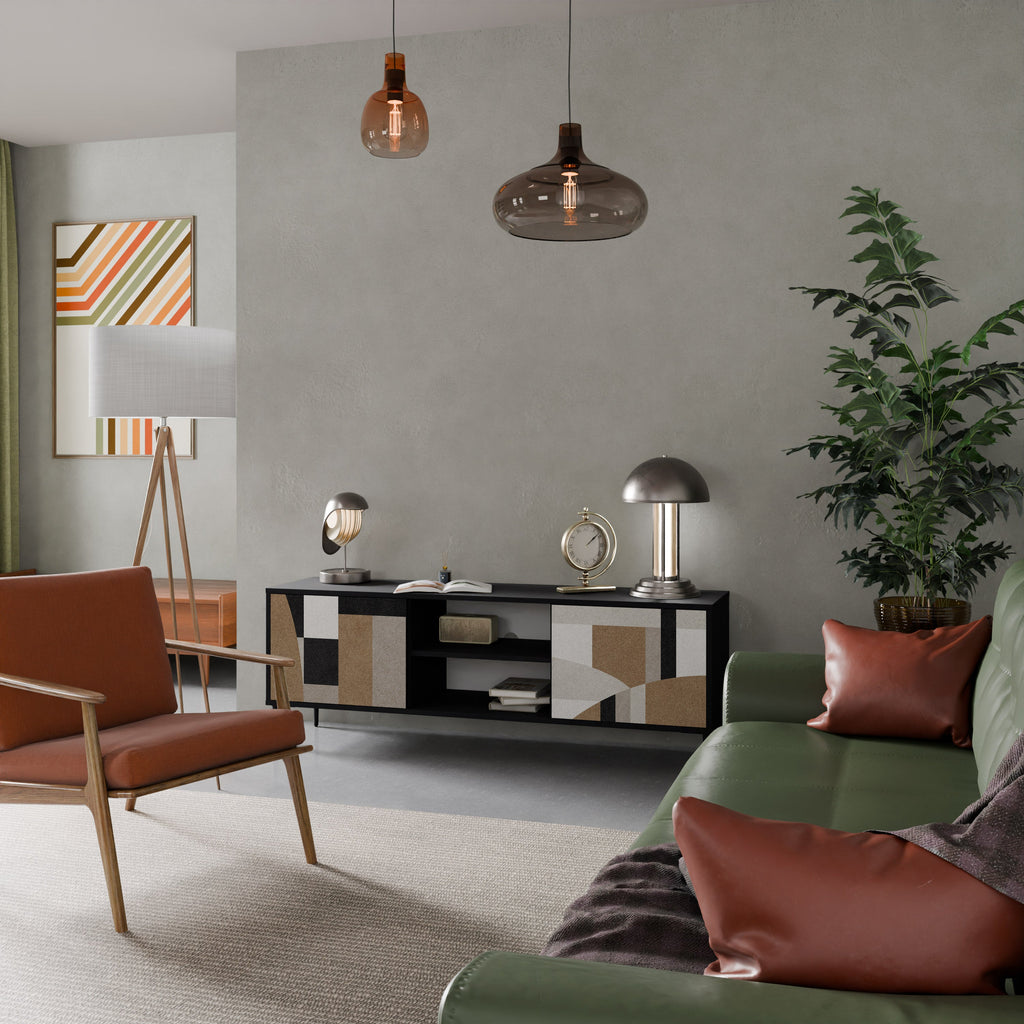 Meuble TV 2 portes DELICATE MEMENTO finition noire