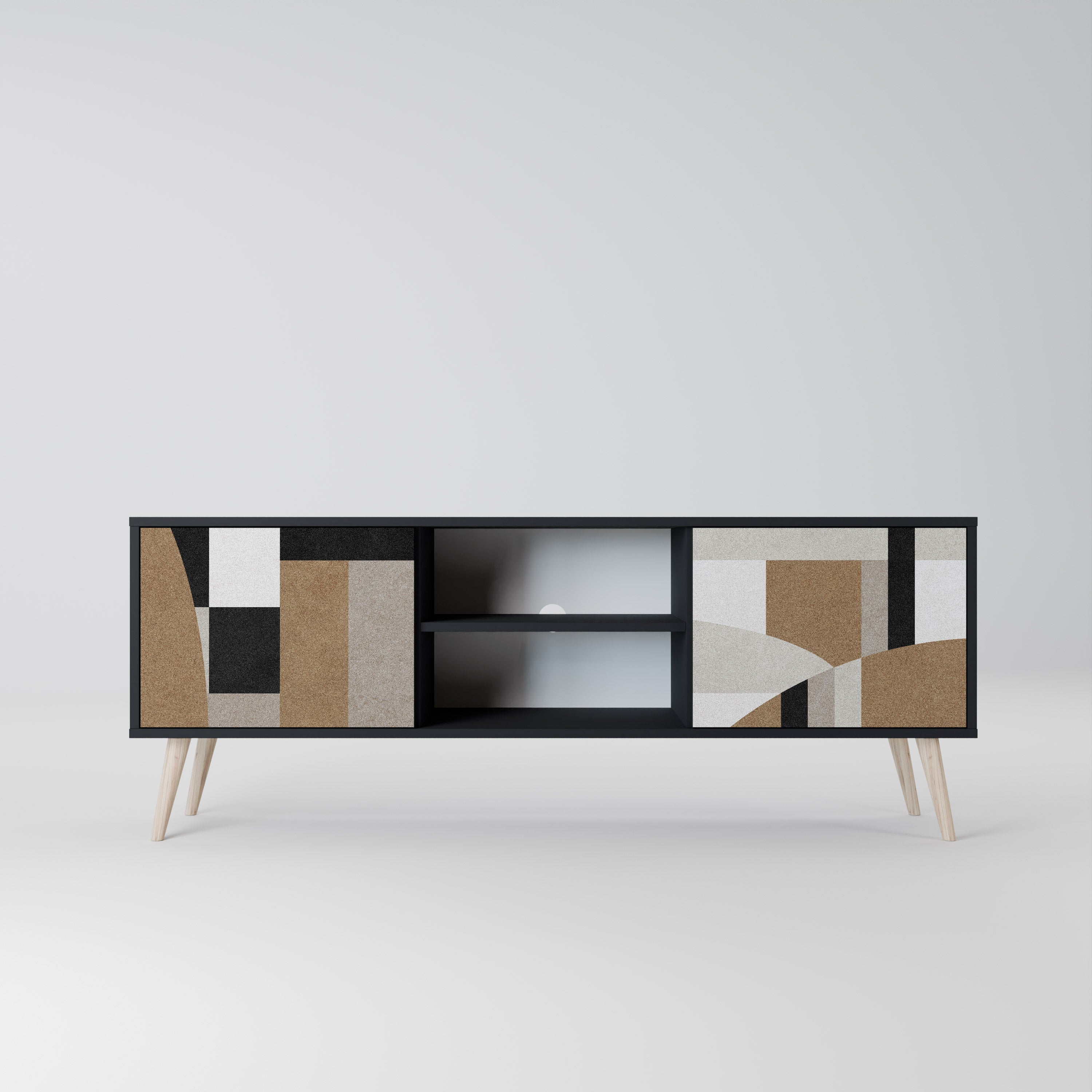 Meuble TV 2 portes DELICATE MEMENTO finition noire