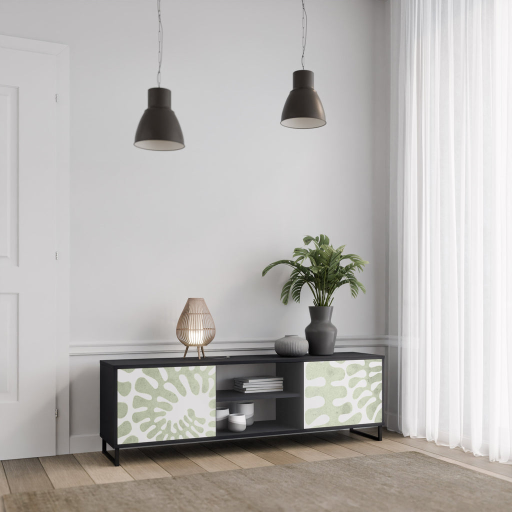 Meuble TV 2 portes HELIX DANCE finition noire