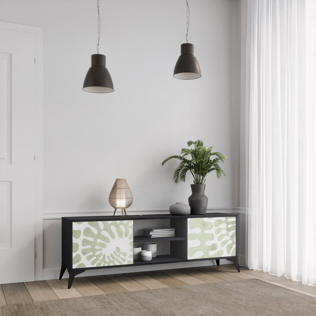 Meuble TV 2 portes HELIX DANCE finition noire