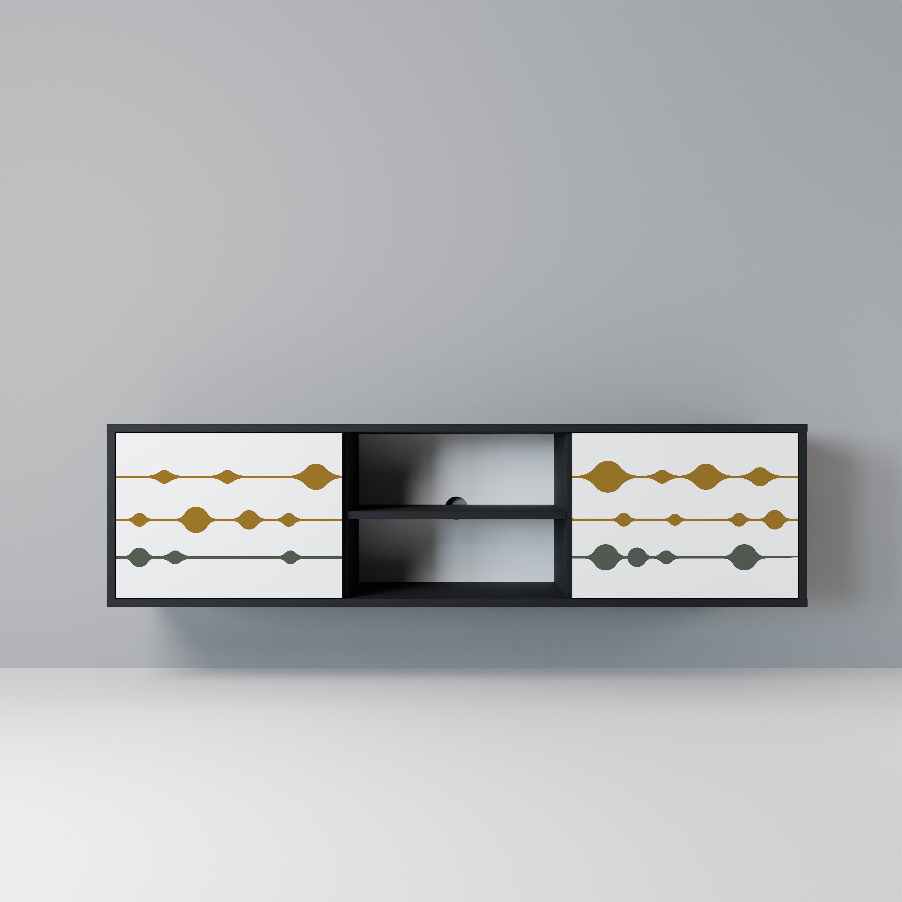 Meuble TV 2 portes VIVID TONE finition noire