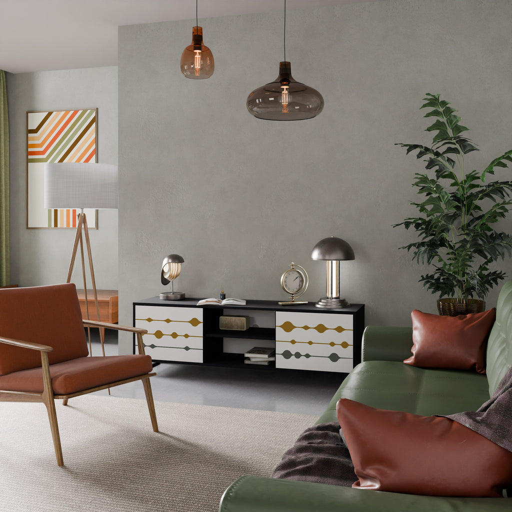 Meuble TV 2 portes VIVID TONE finition noire