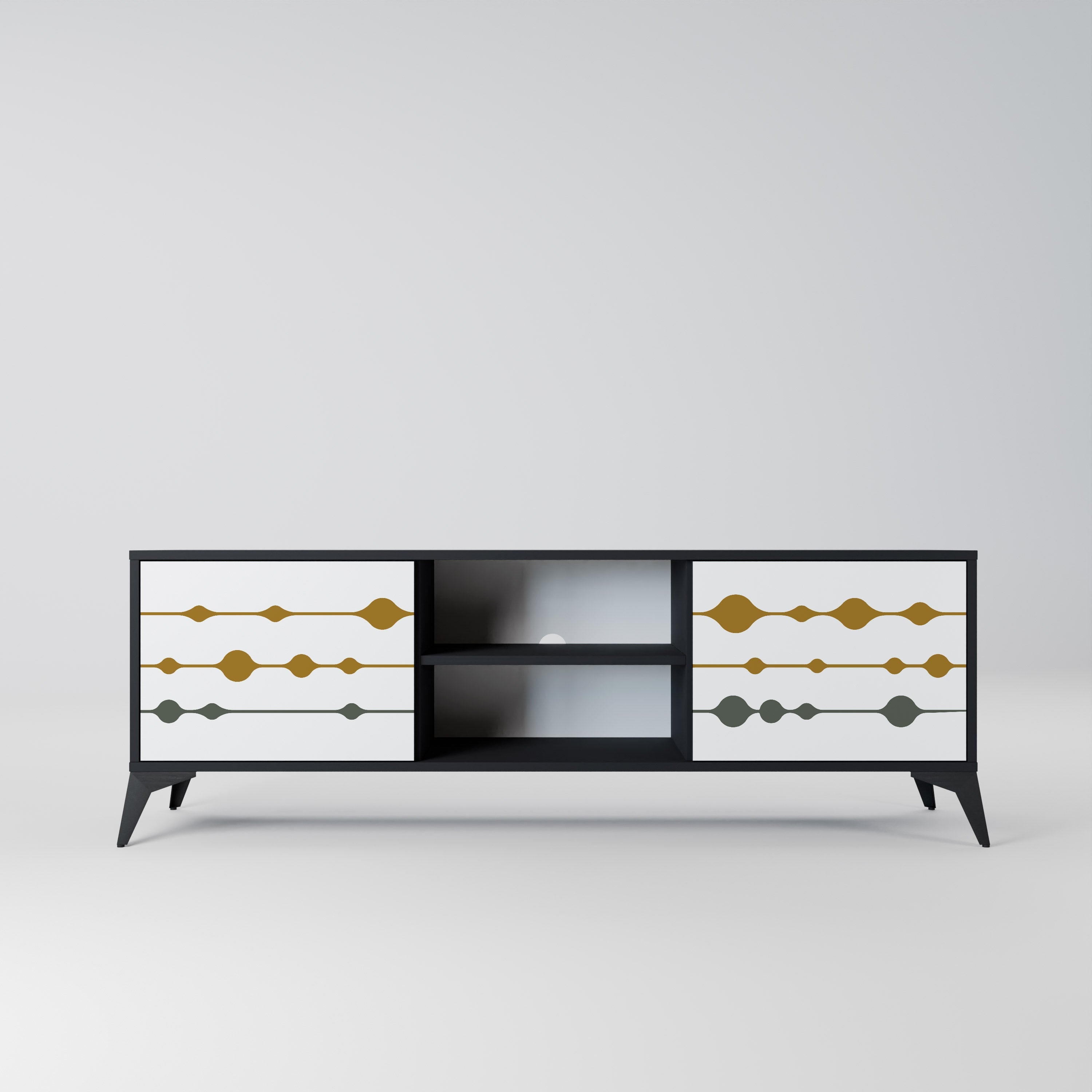 Meuble TV 2 portes VIVID TONE finition noire