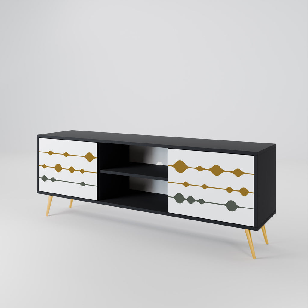 Meuble TV 2 portes VIVID TONE finition noire