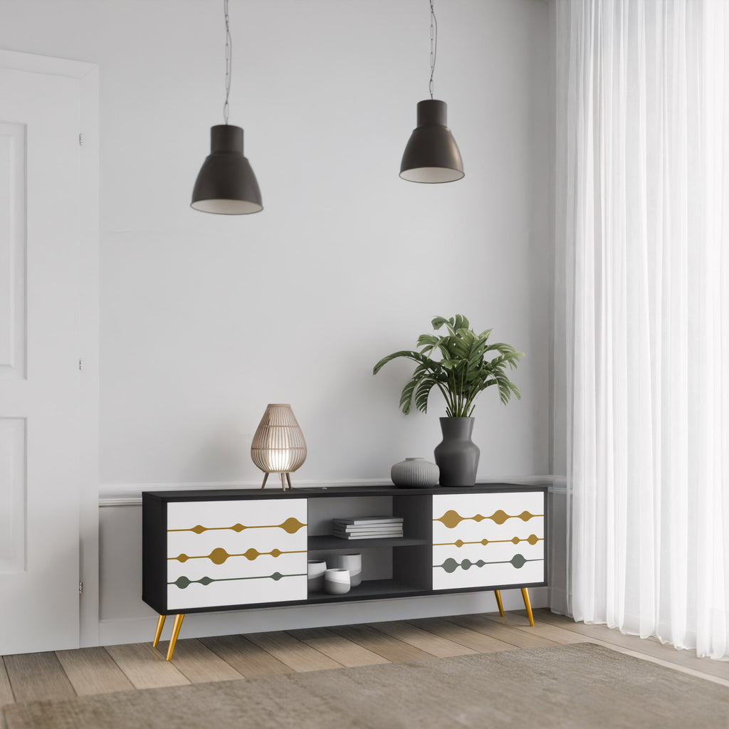 Meuble TV 2 portes VIVID TONE finition noire