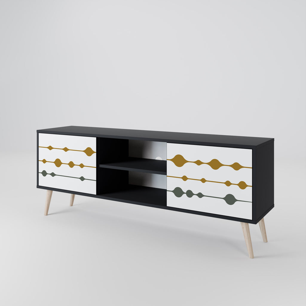 Meuble TV 2 portes VIVID TONE finition noire