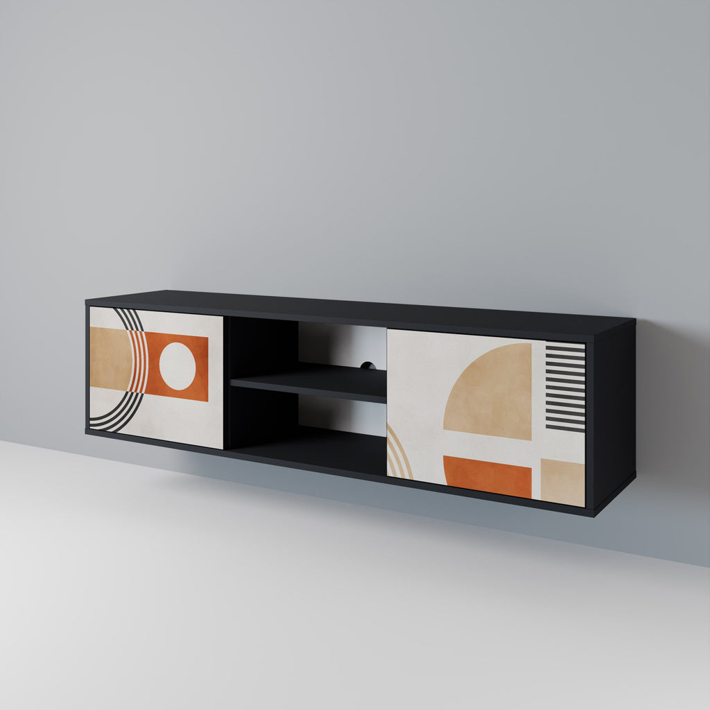 Meuble TV 2 portes SPACE AROUND en finition noire