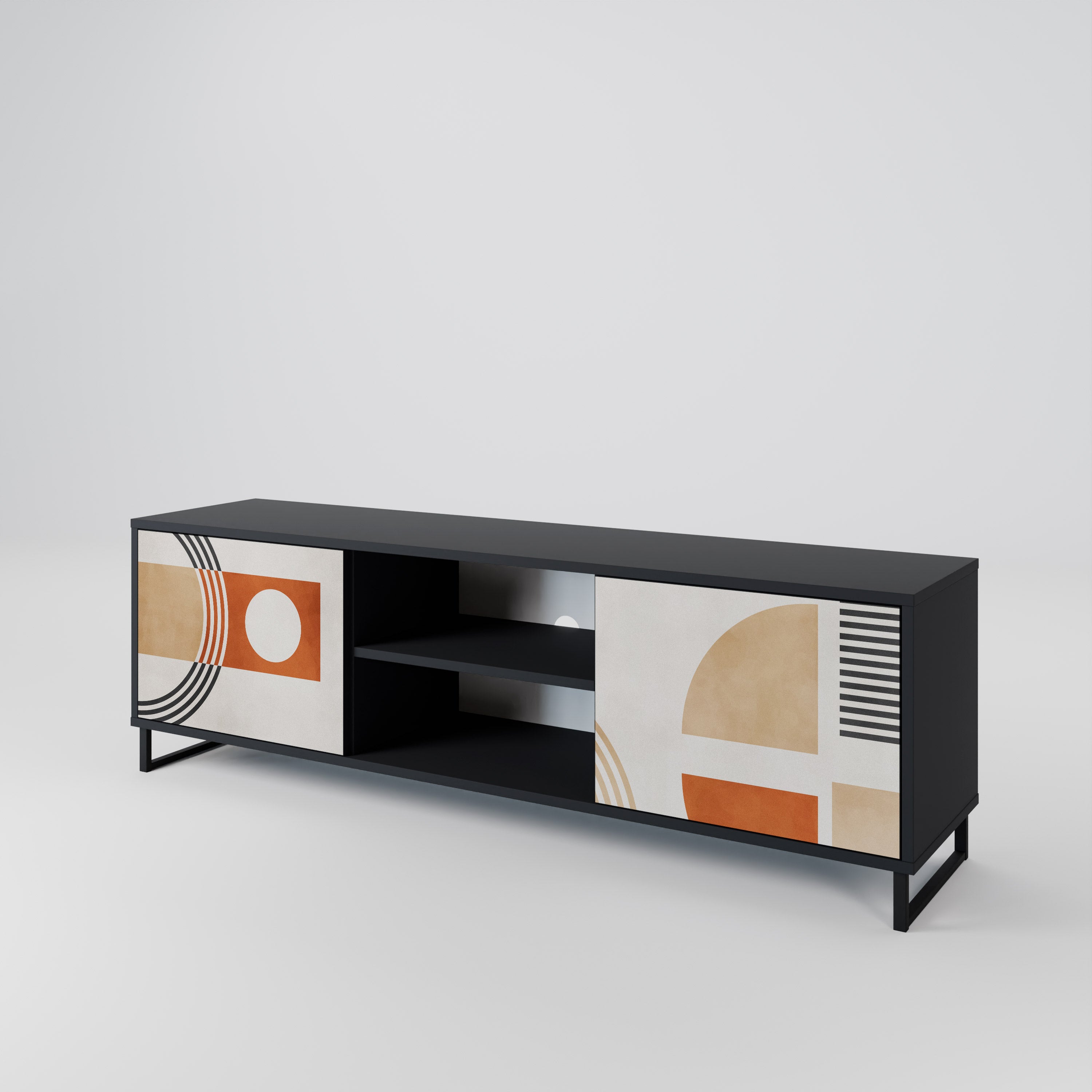 Meuble TV 2 portes SPACE AROUND en finition noire