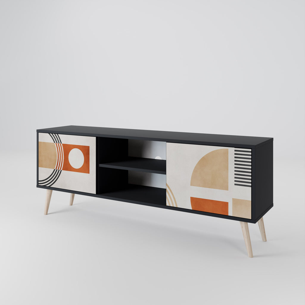 Meuble TV 2 portes SPACE AROUND en finition noire