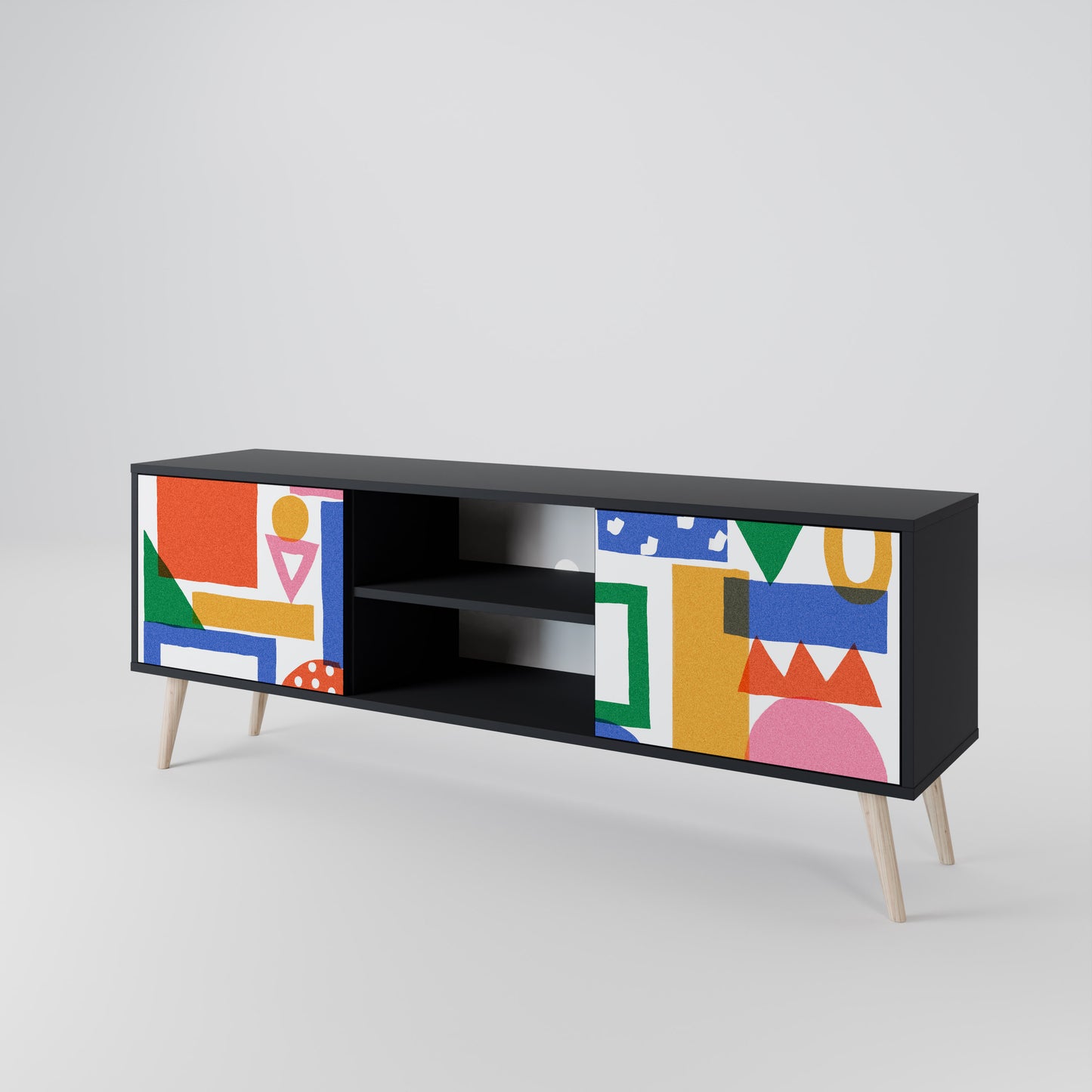 GEOMETRIC GLIMMER 2-Door TV Cabinet