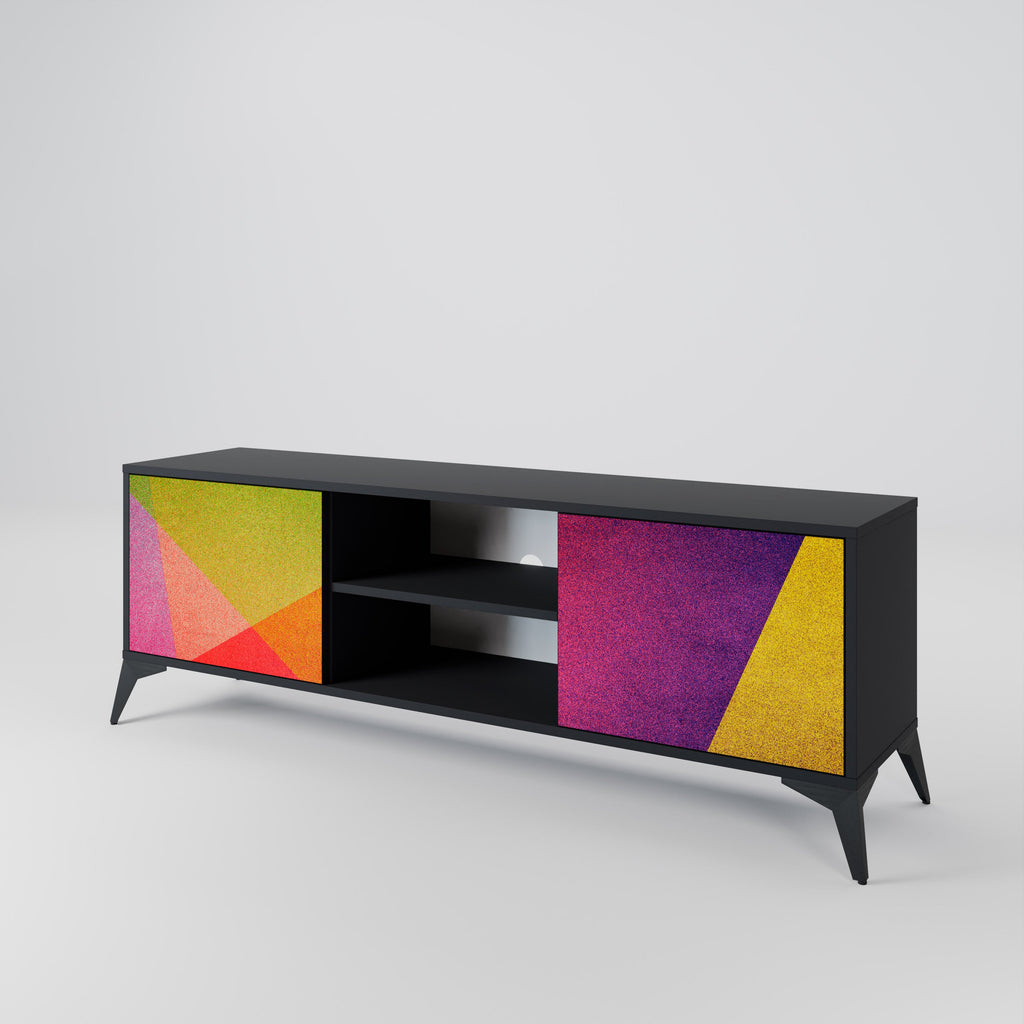 Meuble TV 2 portes VIVID GEOMETRY finition noire