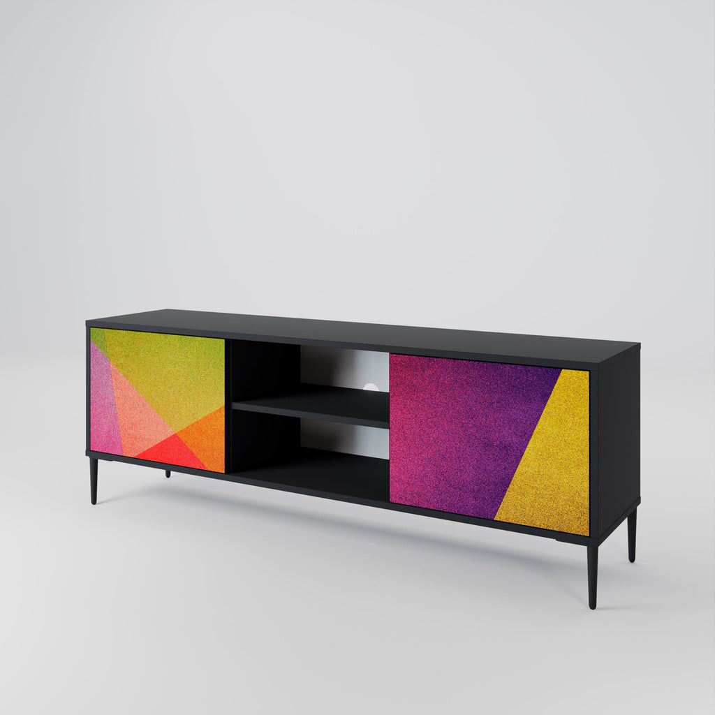 Meuble TV 2 portes VIVID GEOMETRY finition noire