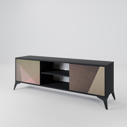 BEIGE GEOMETRY 2-Door TV Cabinet