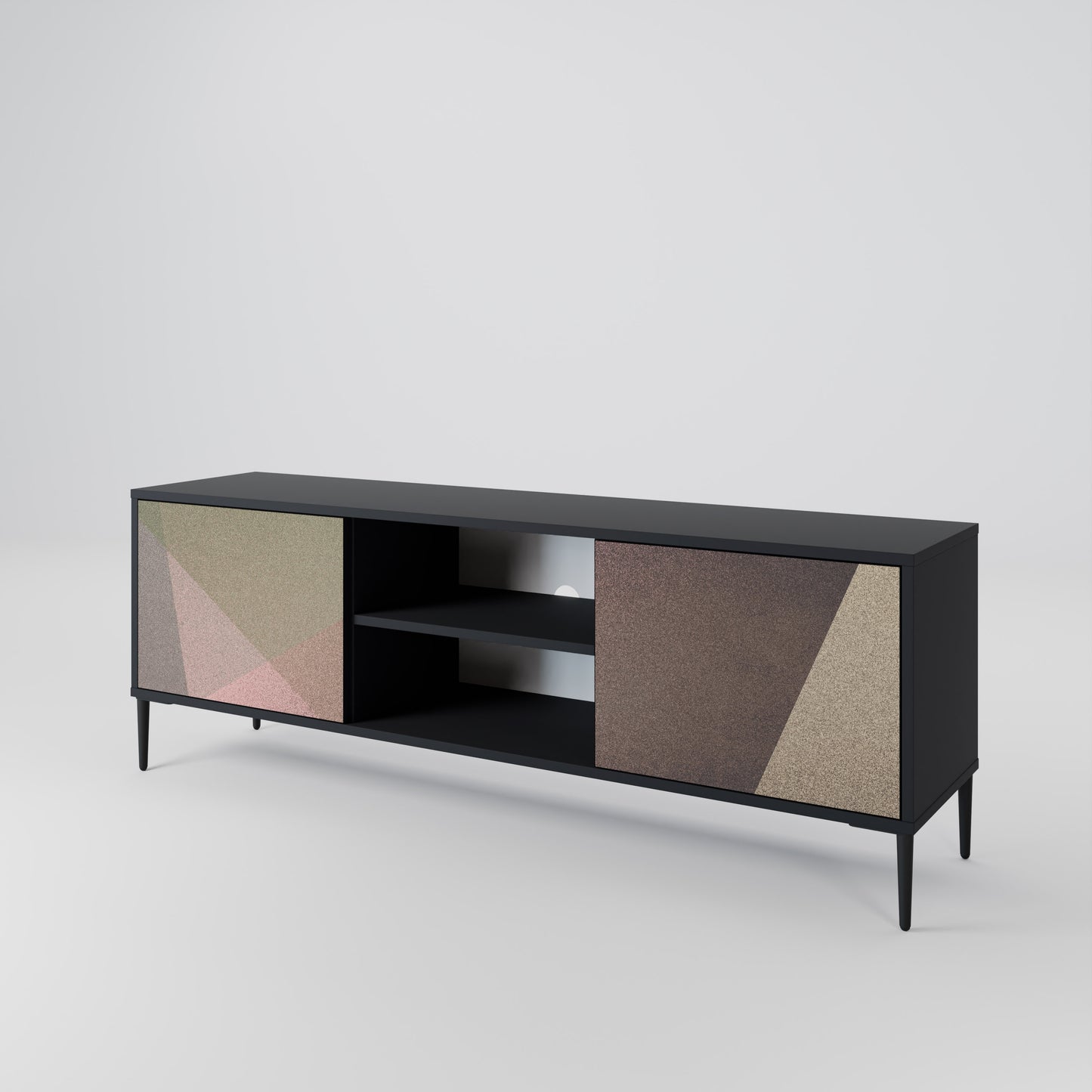 BEIGE GEOMETRY 2-Door TV Cabinet