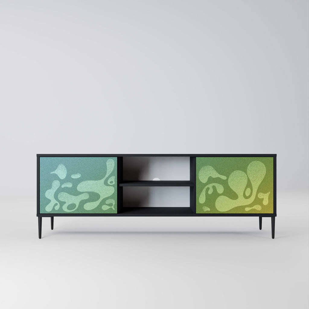 Meuble TV 2 portes IRREGULAR BLUE en finition noire